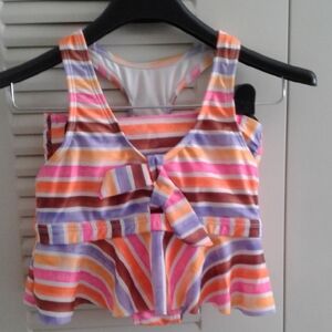 Wonder Nation Multicolor Striped Tankini Top And Bottoms.